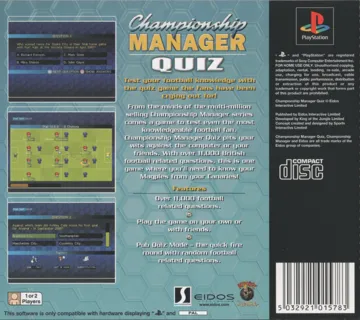 Championship Manager Quiz (EU) box cover back